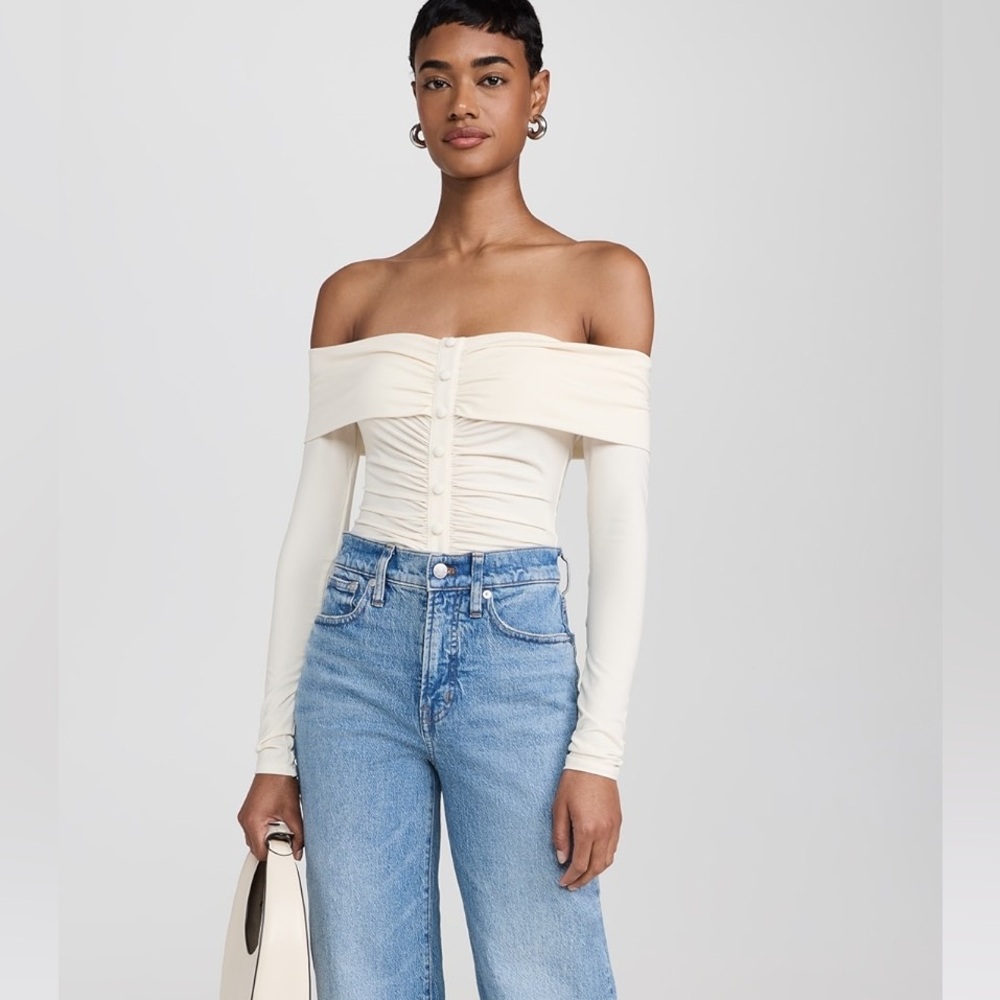 The Line by K Off-Shoulder Cream Top